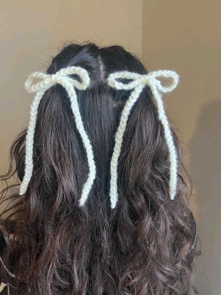 Handmade Crochet Hair Bow Clips