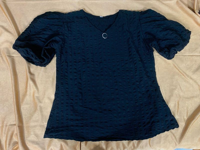Stylish Black Puff Sleeve Top