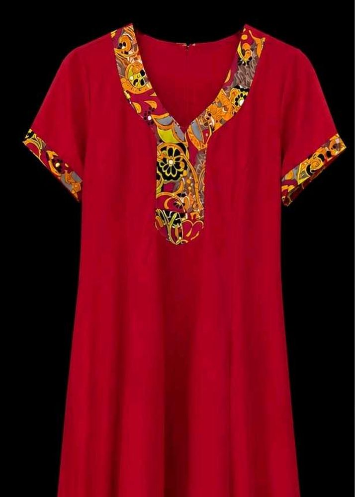 multicolored neckline pink kurta