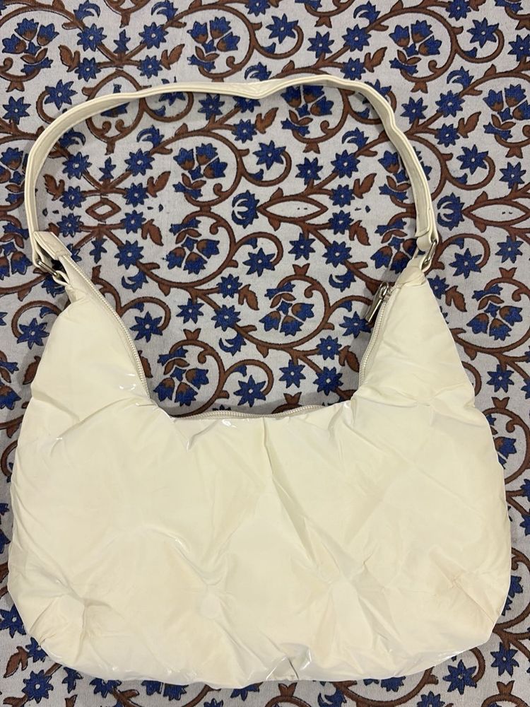 Cream Padded Shoulder Bag