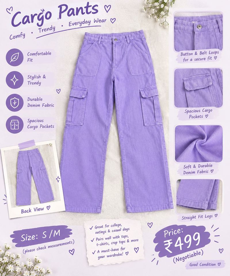 Lilac Cargo Pants