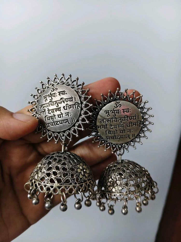 Antique Om Jhumka Earrings
