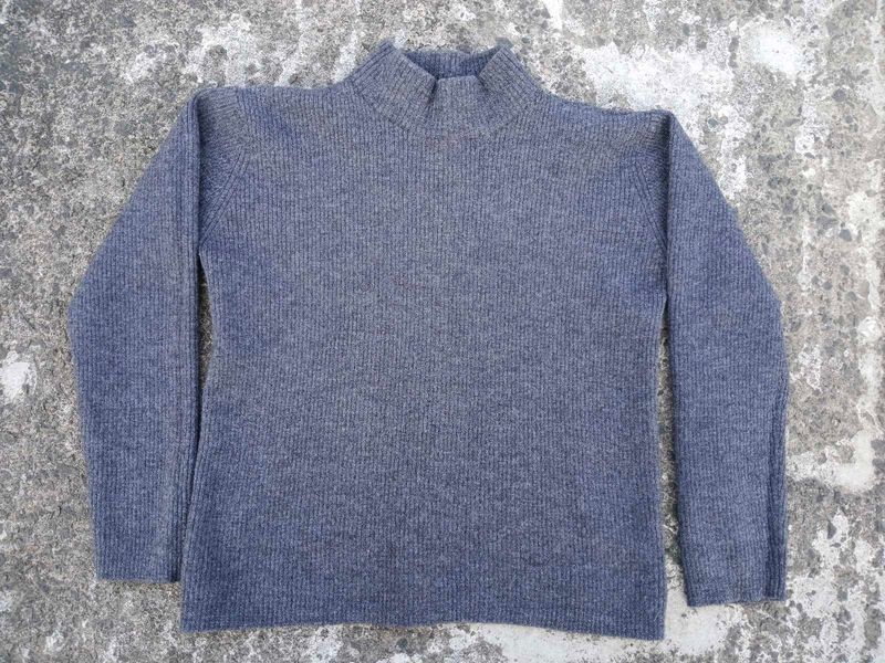 Cozy Grey Mock Neck Sweater