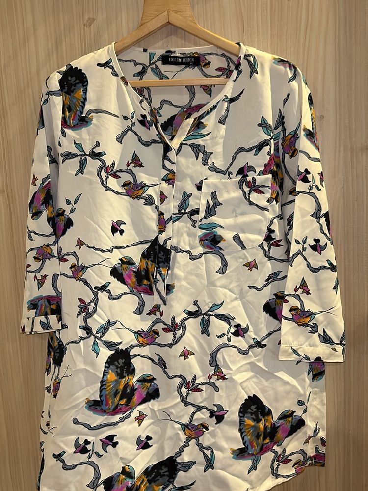 Hip Length Floral Printed Top