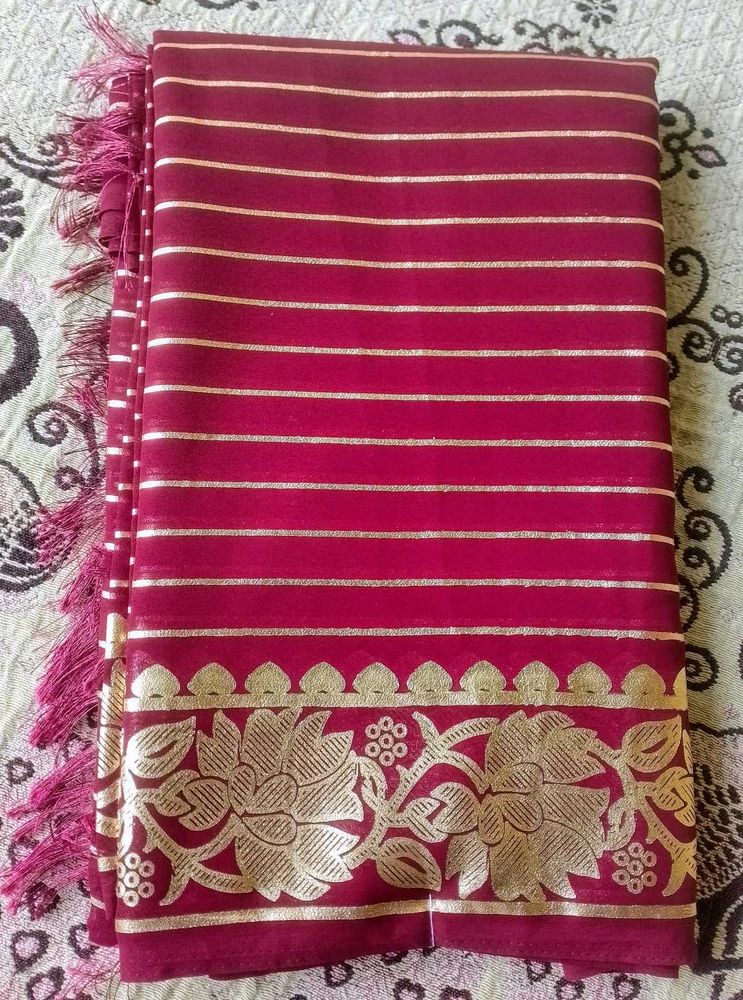 ❤️ nice red fancy saree