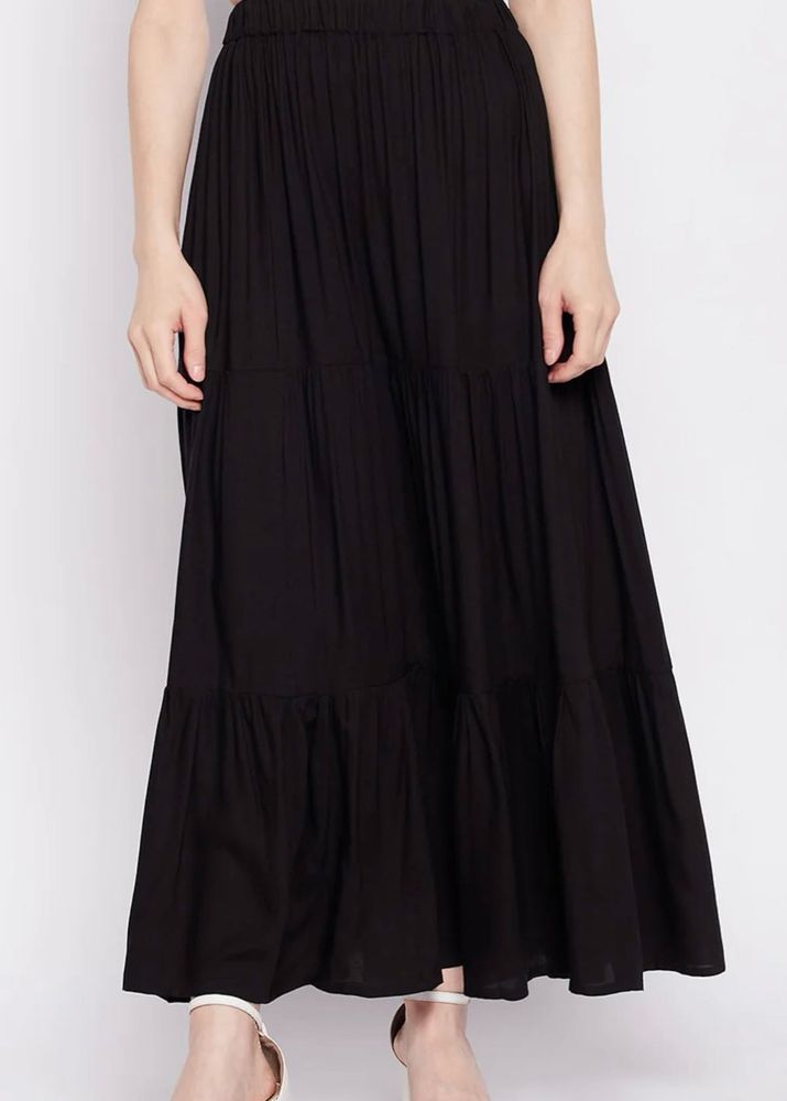 Black Tiered Maxi Skirt