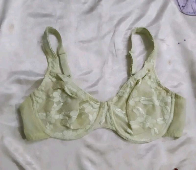 Green Floral Bra