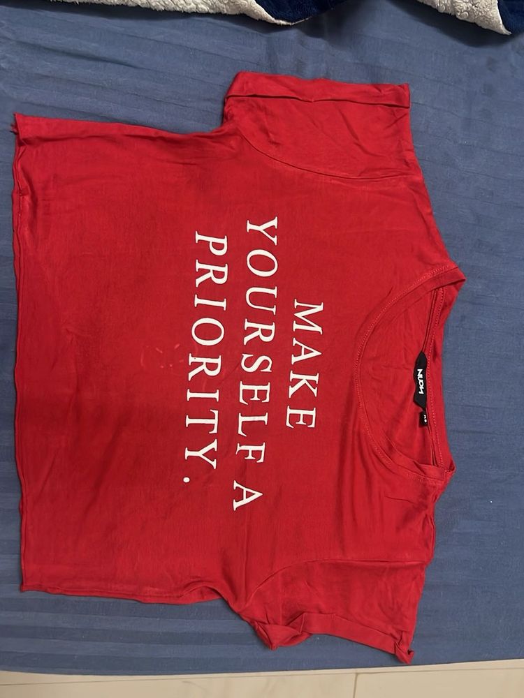Red "Make Yourself A Priority" T-Shirt