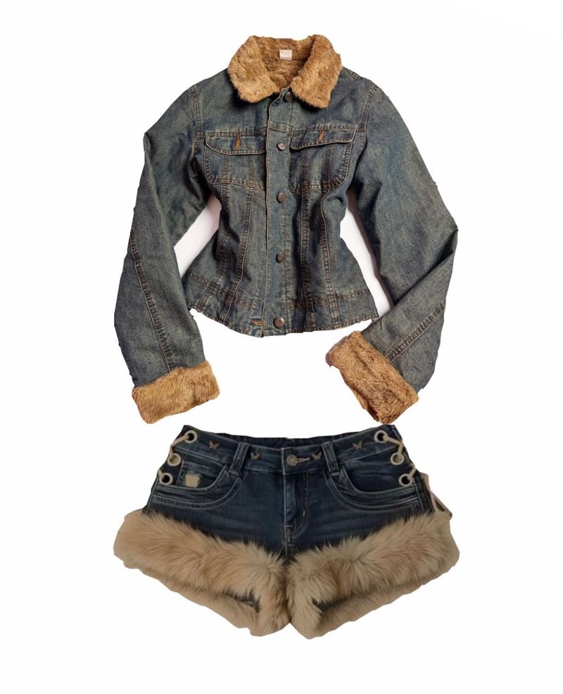 Fur Trim Denim Jacket