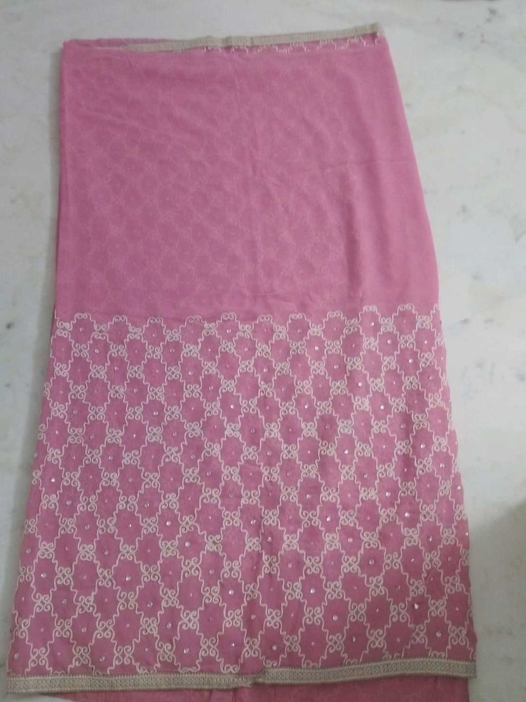 Elegant Pink Embroidered saree