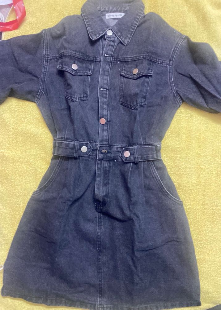perfect black denim dress