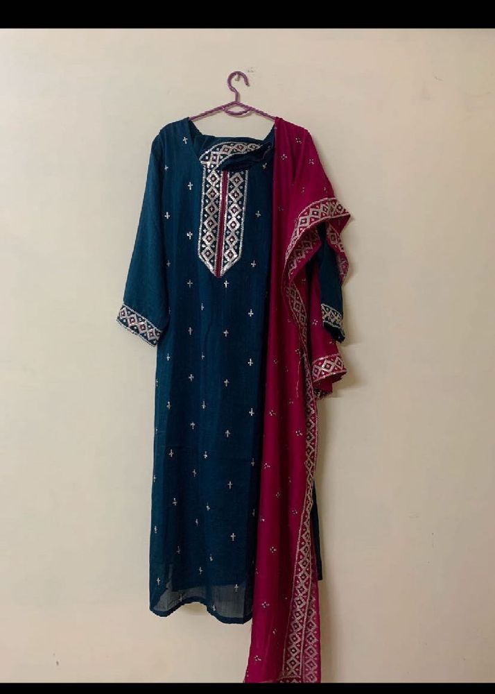 Peacock Green Silk Blend Kurta