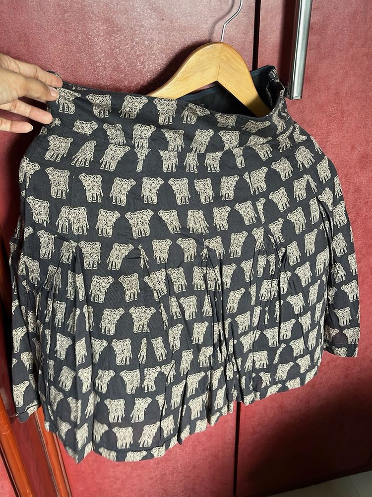 Chic Elephant Print Skirt