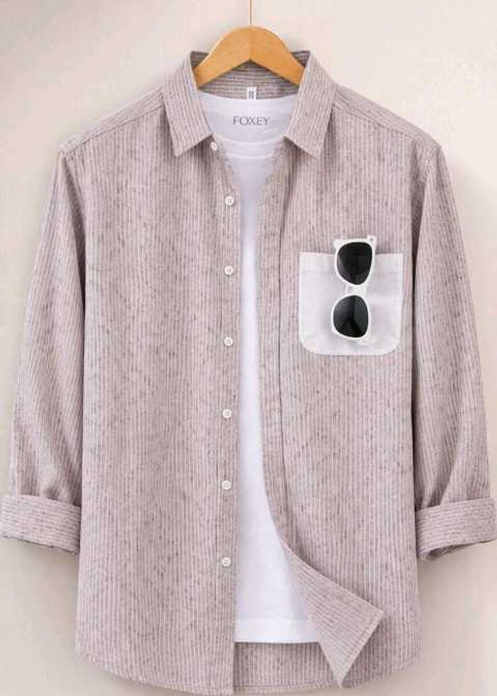 FOXEY Men's Premium Striped Casual Shirt | Full Sl