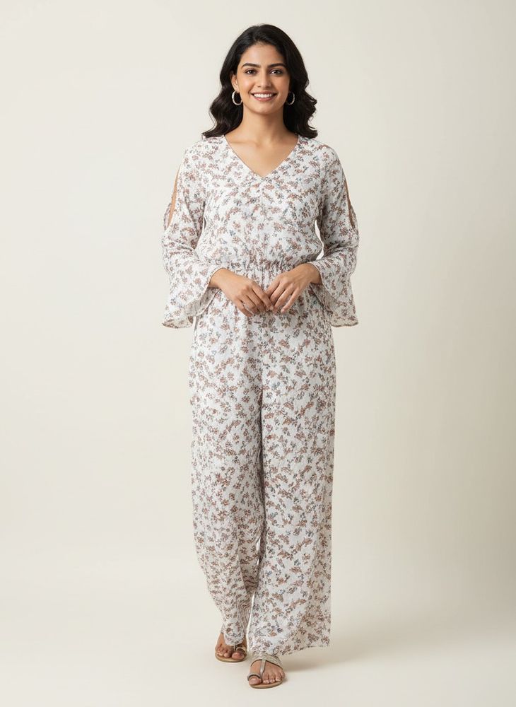 Flowy Floral jumpsuit Dress