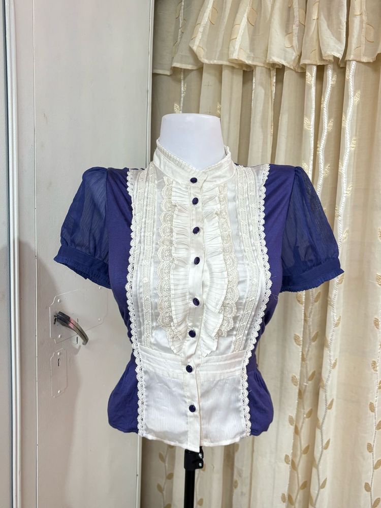 Vintage Ruffle Blouse