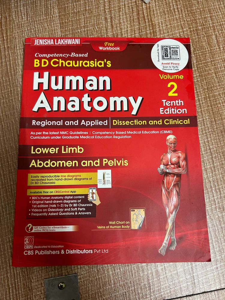 BD Chaurasia's Human Anatomy Vol 2 with workbook