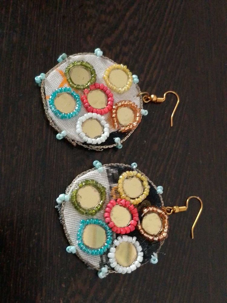 Handmade Mirror Work Earrings