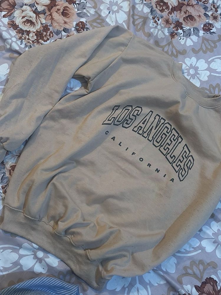 cozy beige sweatshirt