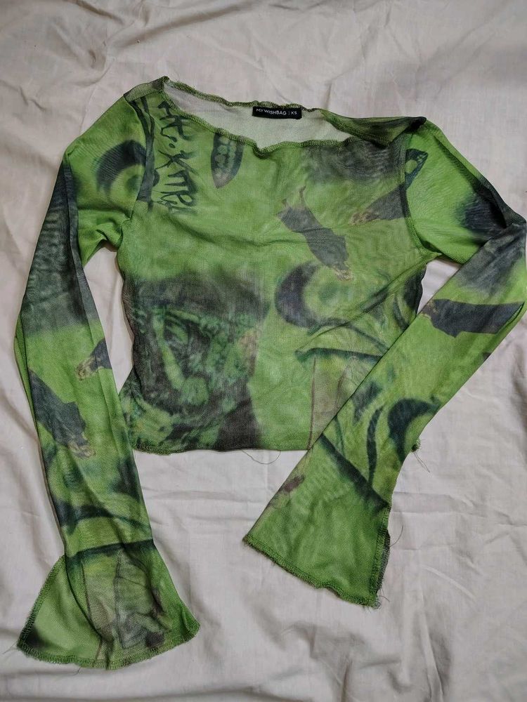 Y2k Mesh Long Sleeve Top