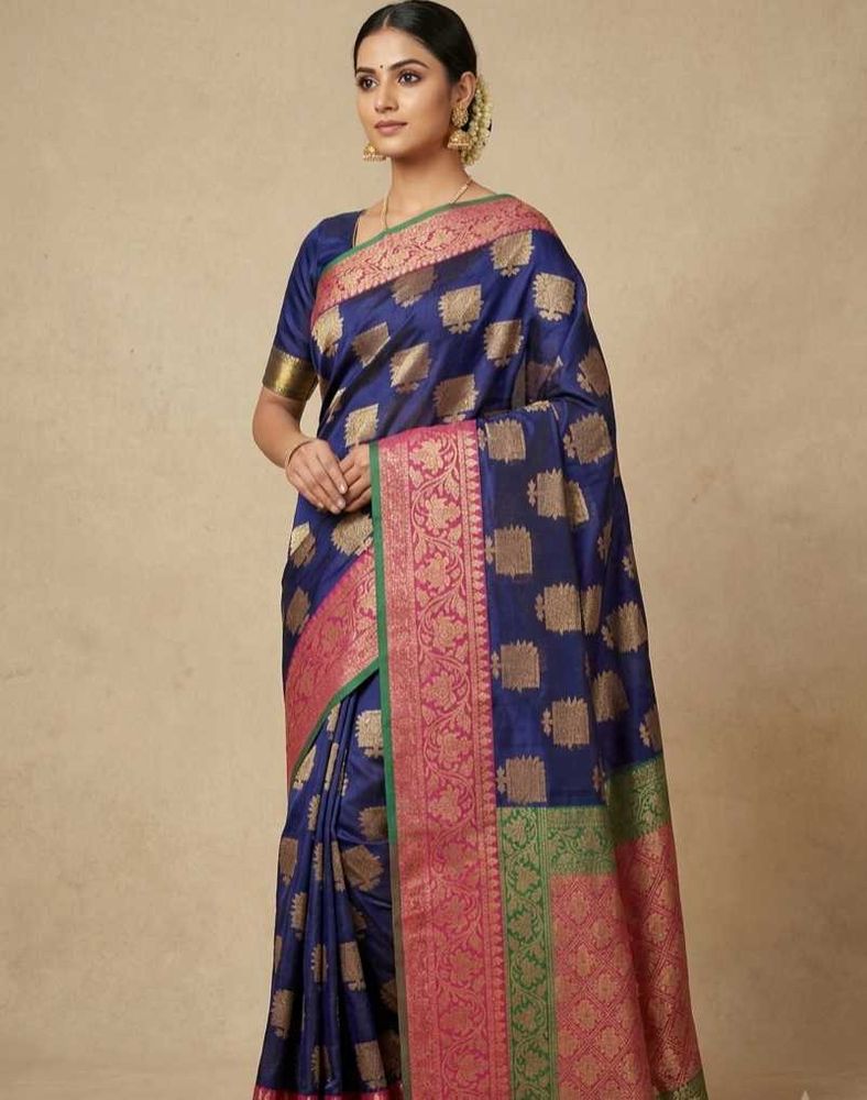 Banarasi Cotton Saree with Zari