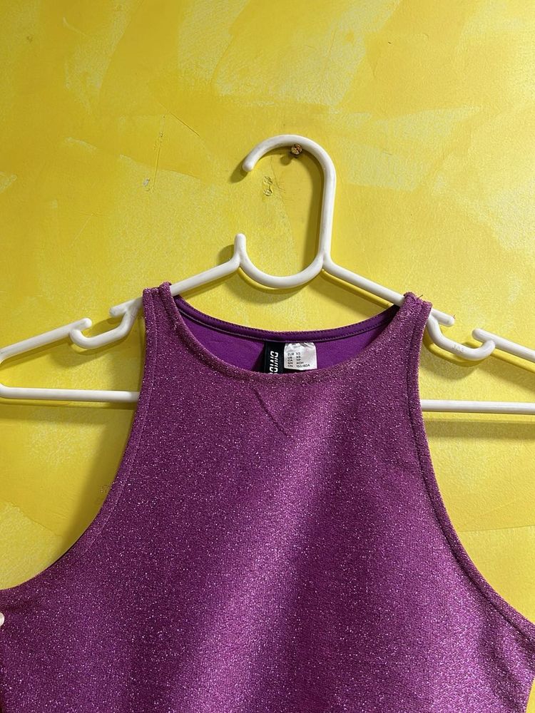 Sparkly Purple sleeveless bodycon dress