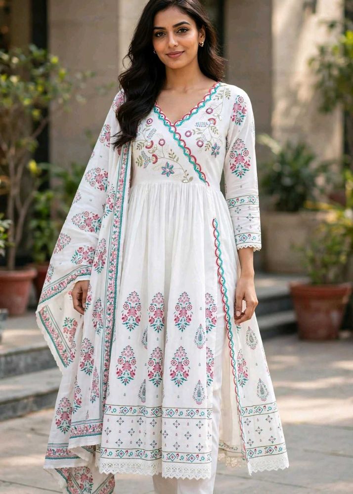 White Embroidered Kurta Set