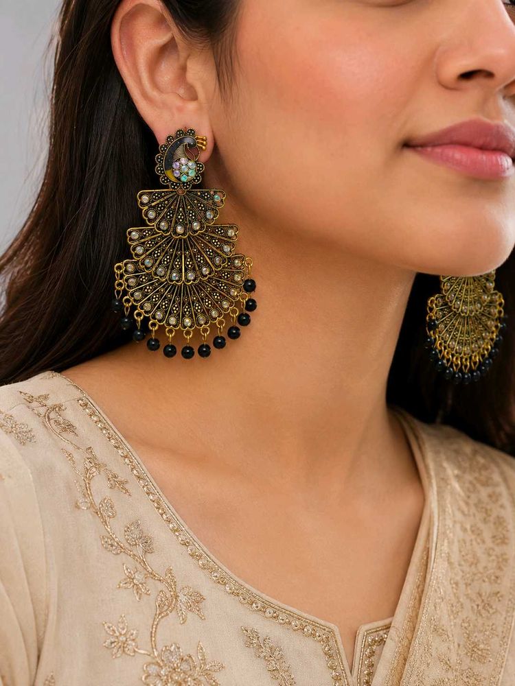 Trendy Elegant Peacock Chandelier Earrings