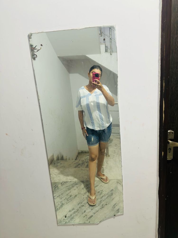 Stylish Blue Striped Top
