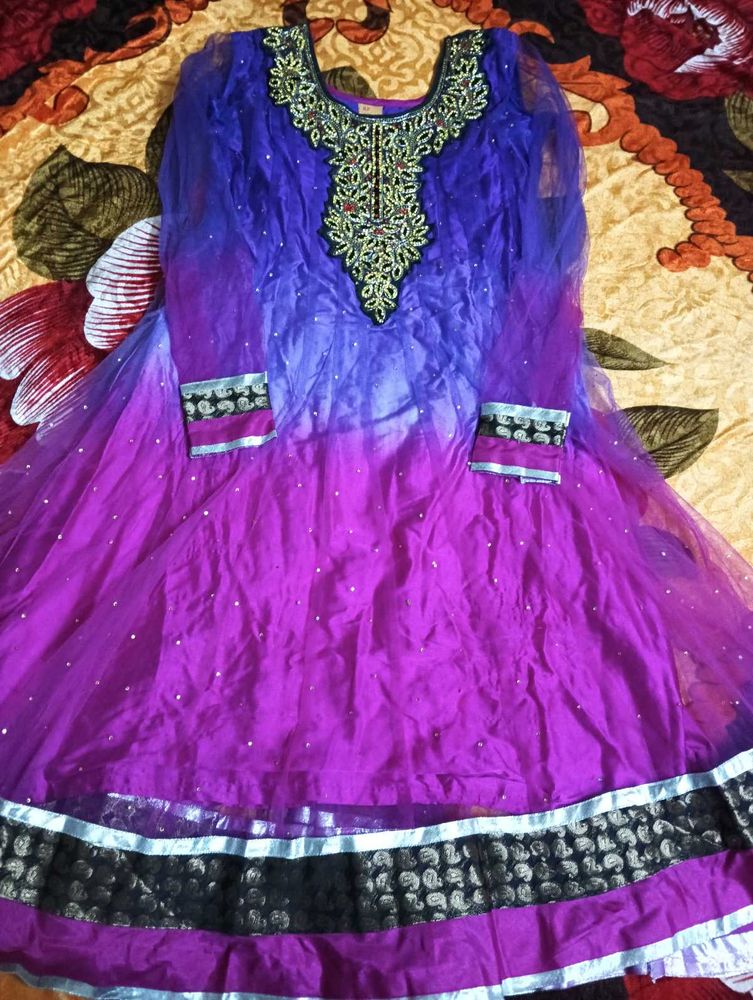 Purple Ombre Anarkali Dress