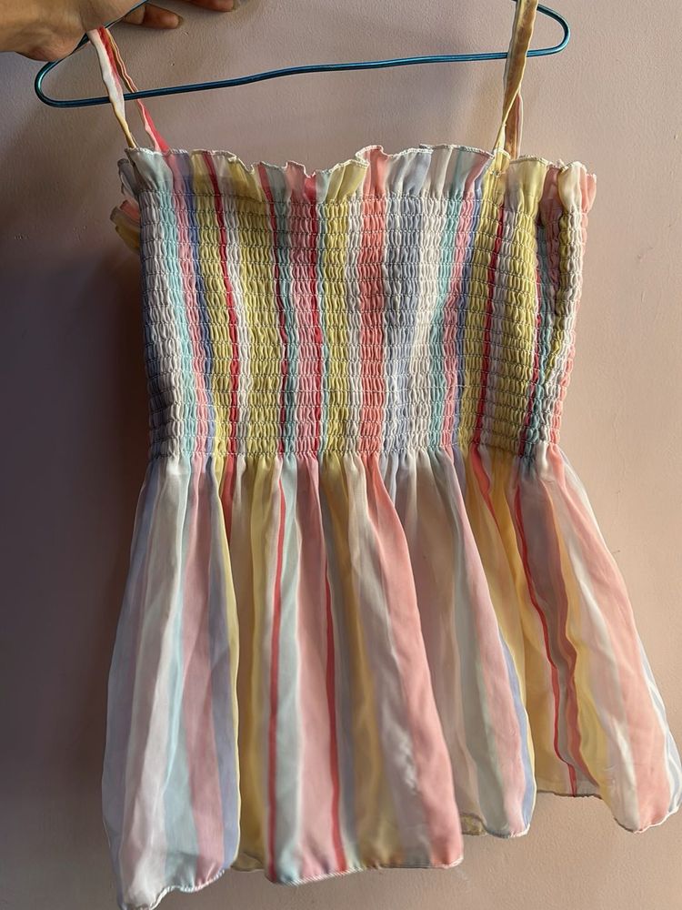Boho Stripe Smocked Cami Top