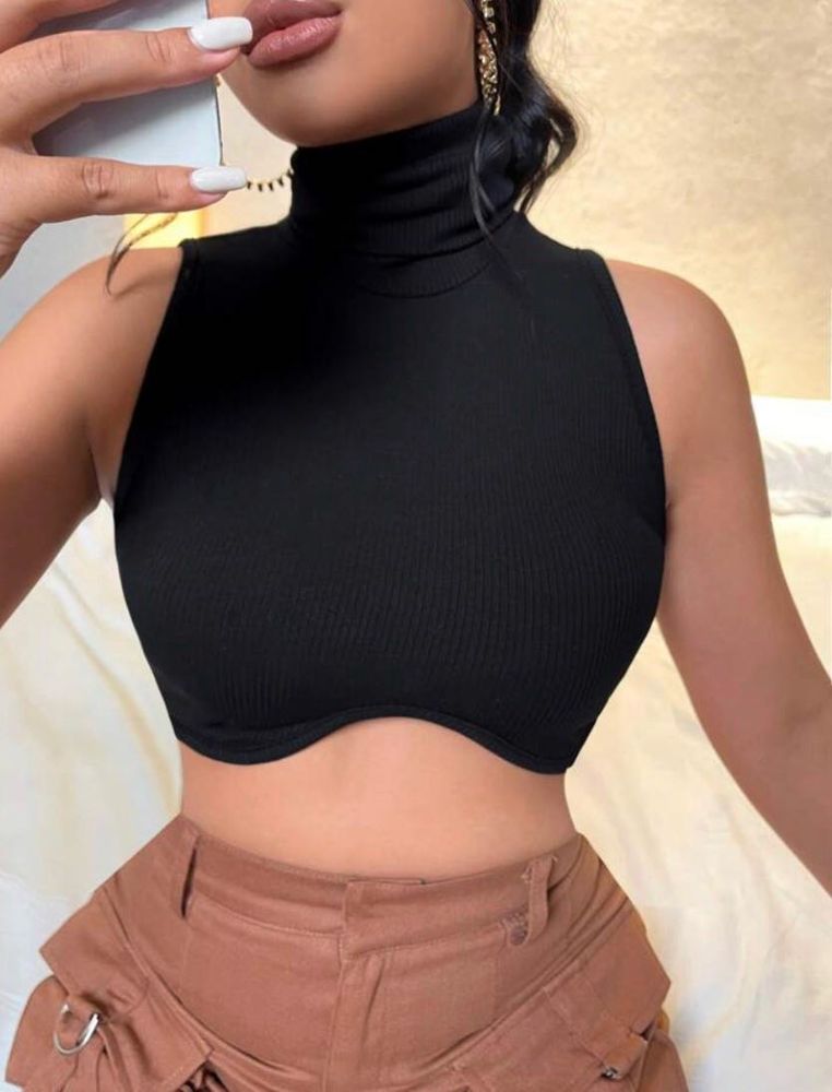 Turtle Neck Tube Top