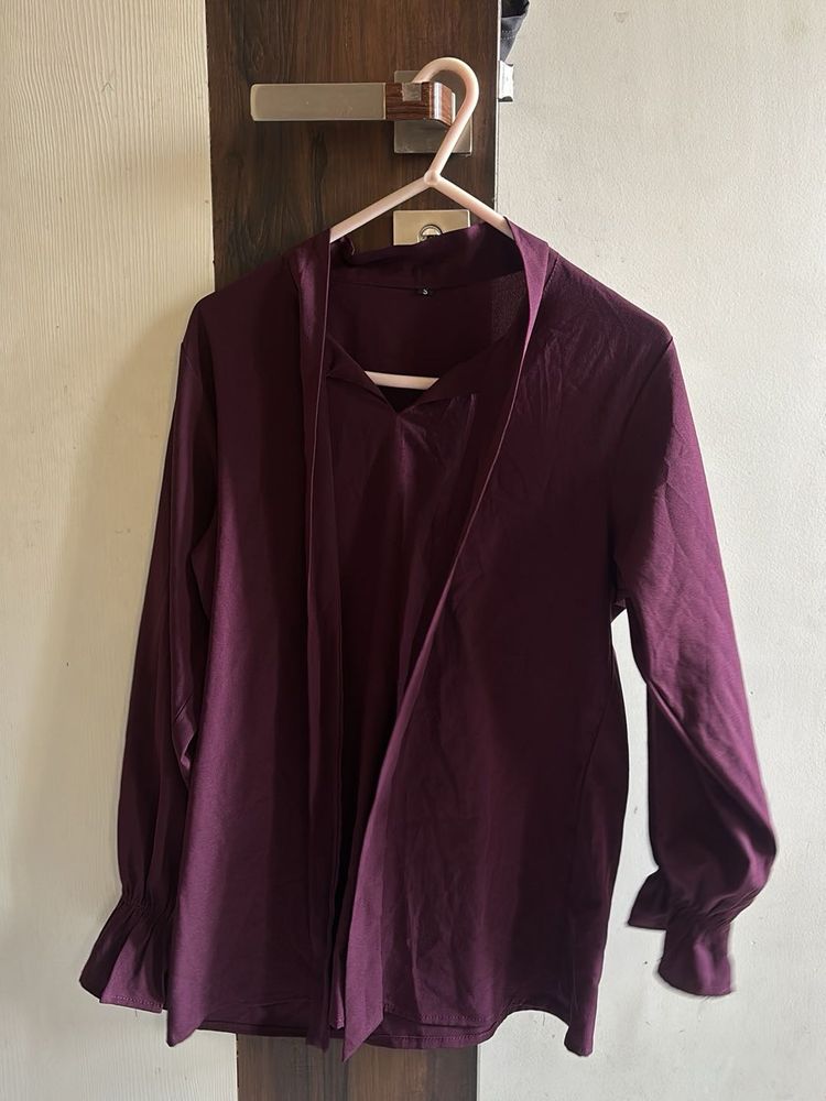Stylish Maroon Full Sleeve Top