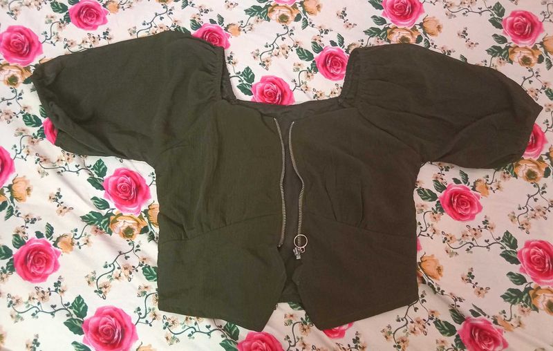 Stylish Puff Sleeve Crop Top