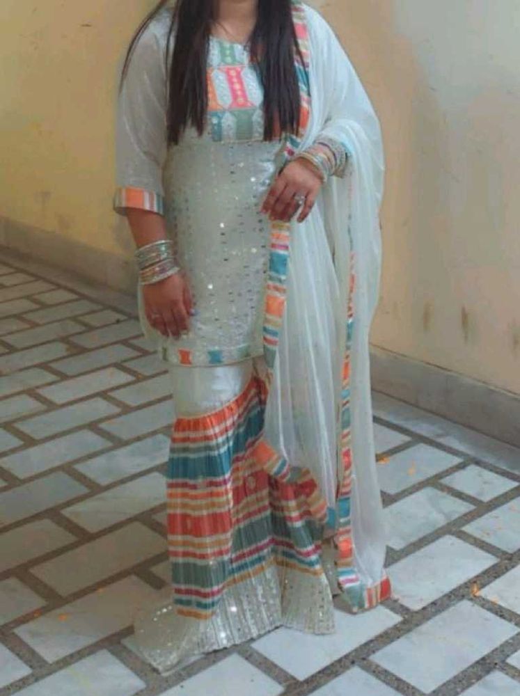 sharara suit stitched