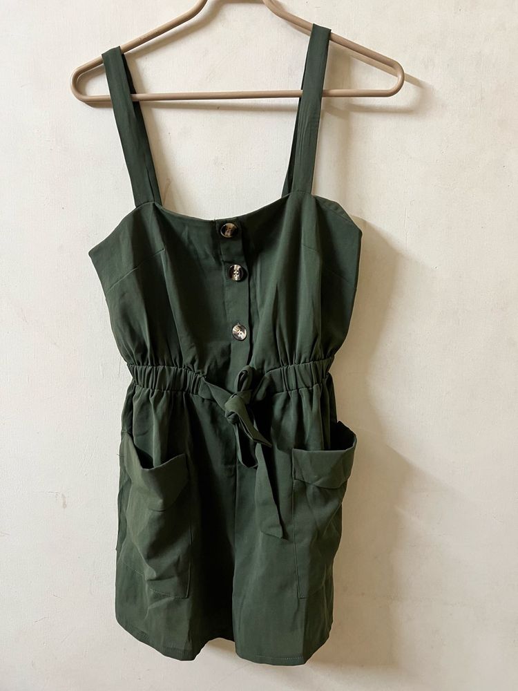 Stylish Olive Green Jumpsuit
