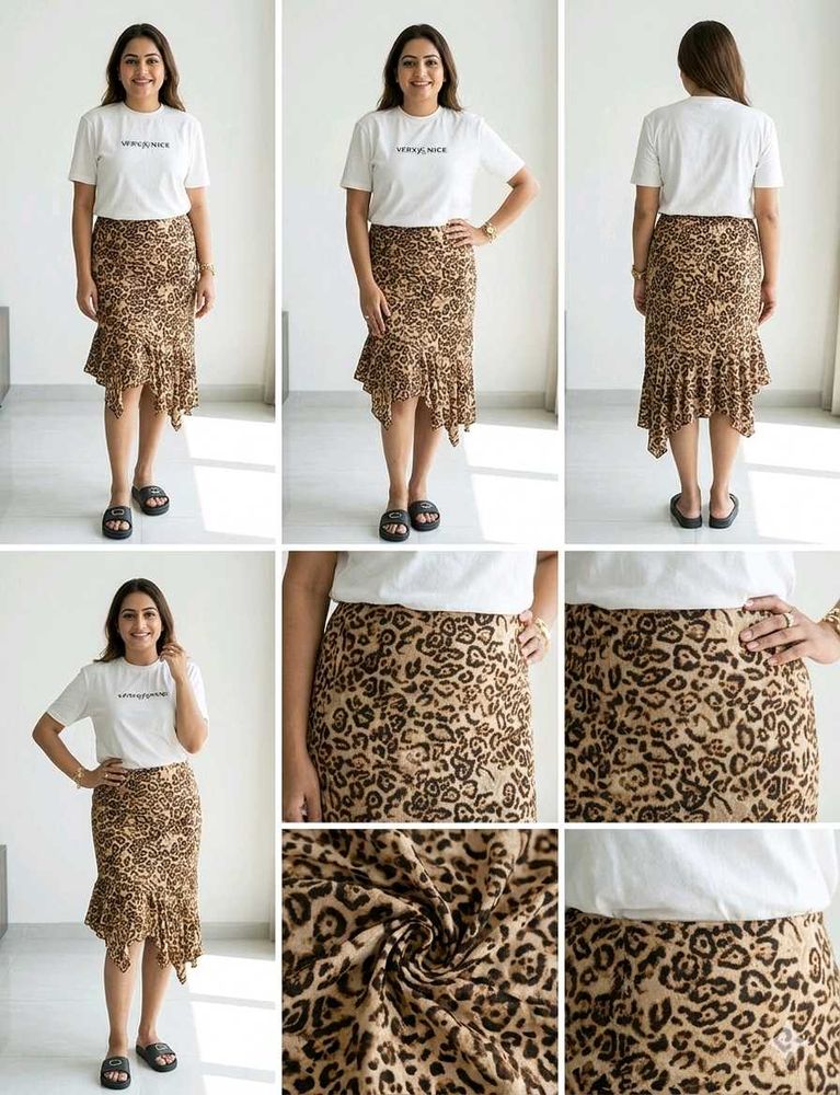 Stylish Leopard Print Midi Skirt