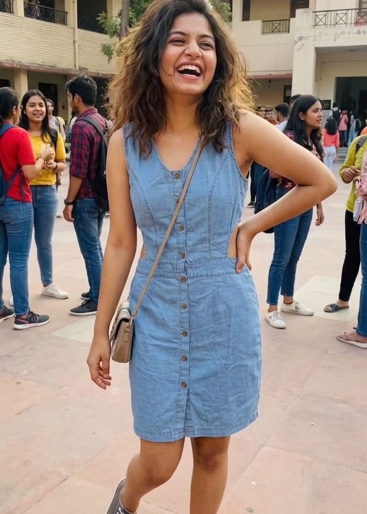 Denim Button-Up Mini Dress