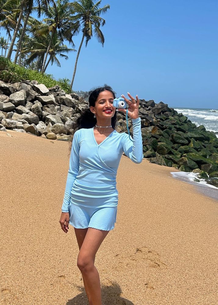 Light Blue Long Sleeve Dress