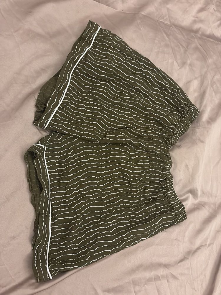 Cozy Olive Pajama Shorts