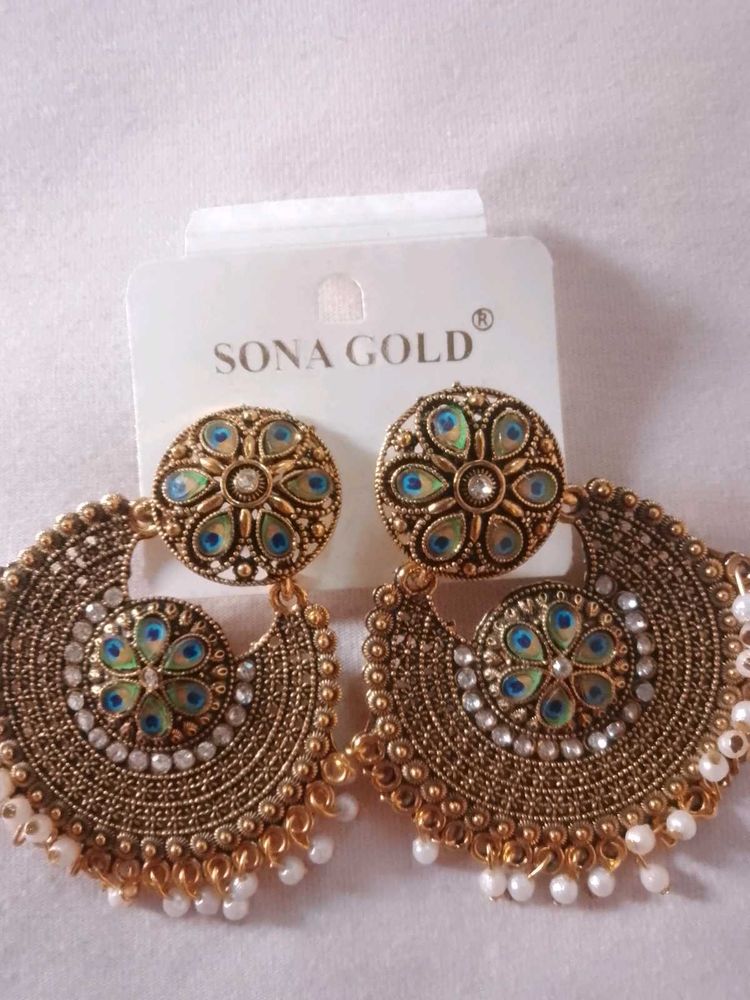 Beautiful Peacock Design Earrings