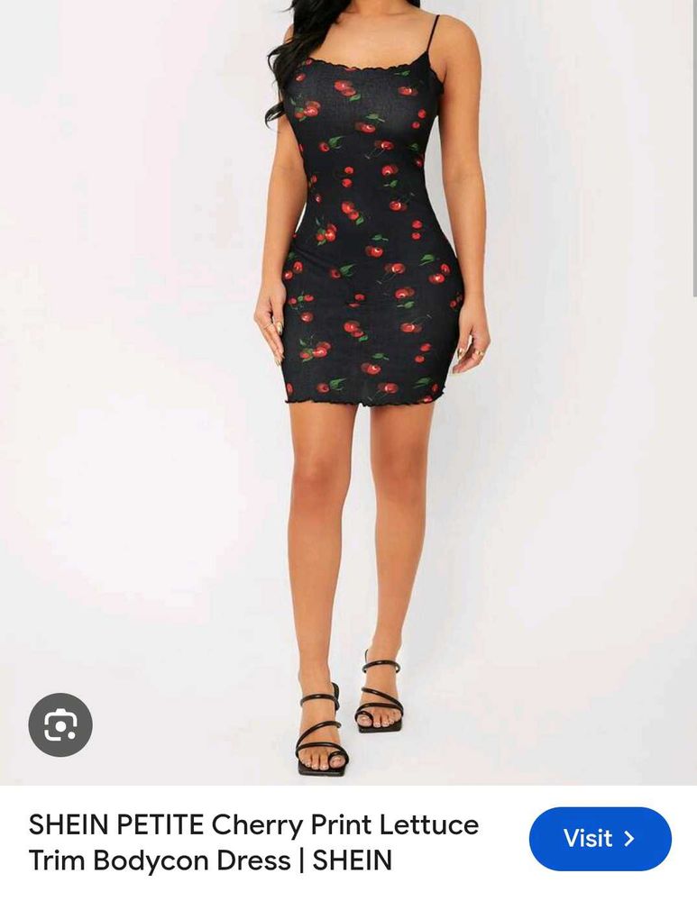 Shein Cherry Print Bodycon Dress