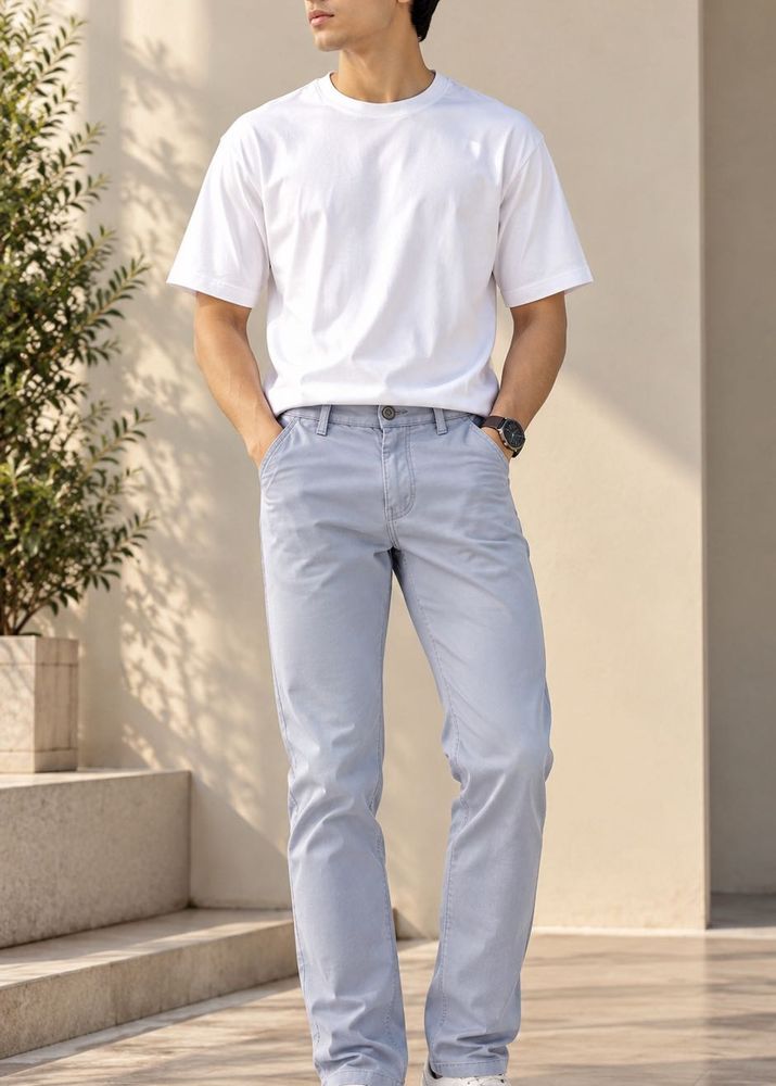 Men's Light Blue Chinos