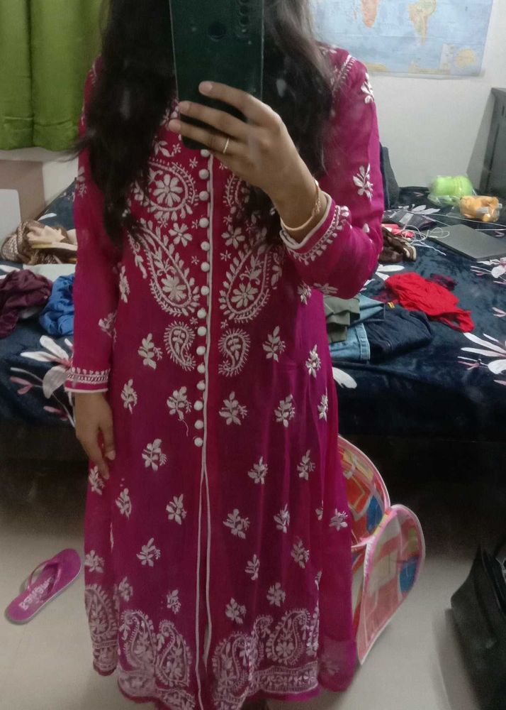 Purple Chikankari Kurta