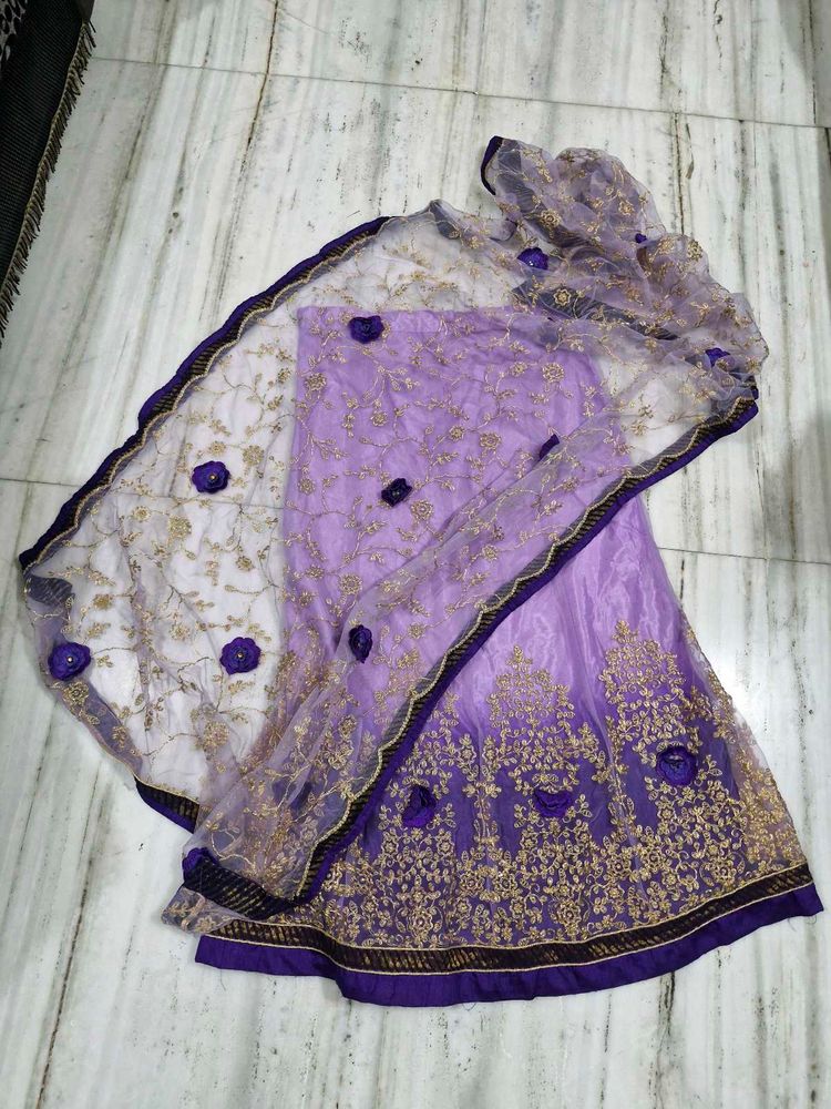 Elegant Lavender Lehenga and dupatta