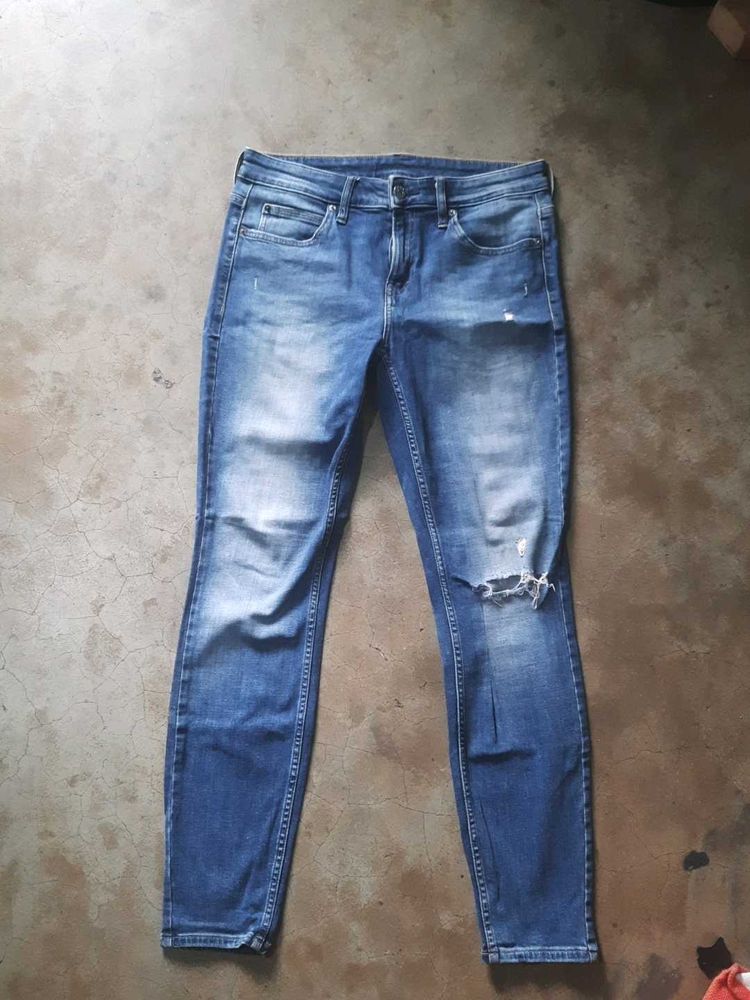 CK Blue Distressed Skinny Jeans