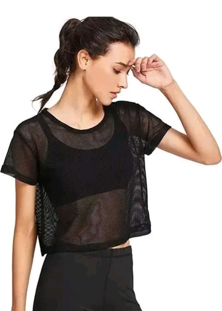 Sheer Net Transparent Top