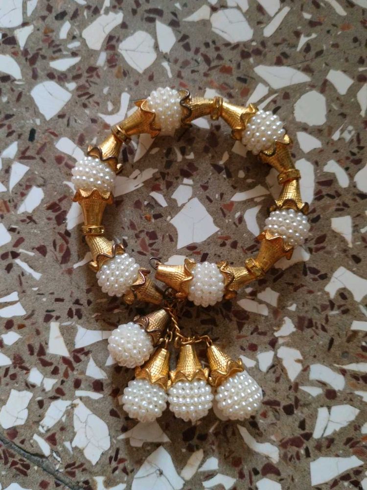 Golden &amp; Pearl Bangle