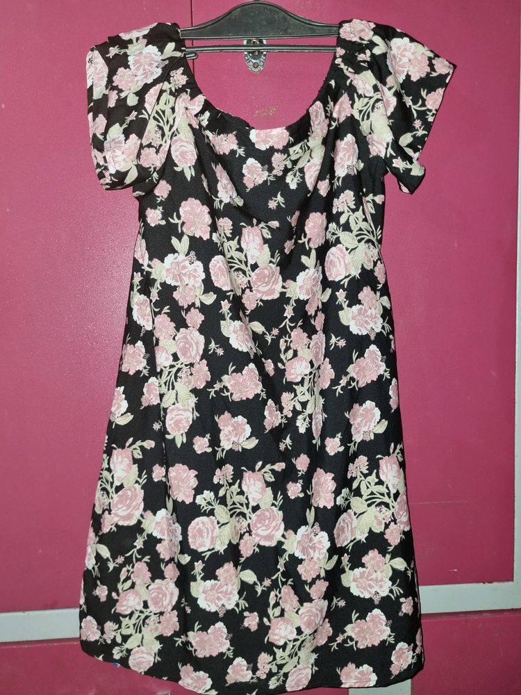 Floral Black Dress
