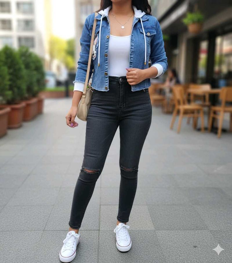 Cute Denim Hoodie Jacket